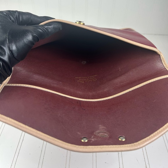 Christian Dior Burgundy Leather Clutch - Picture 7 of 9